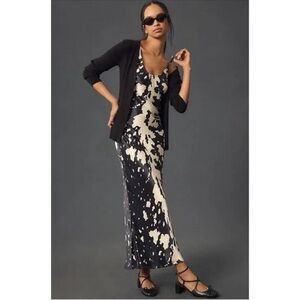 Anthropologie Conditions Apply Cow Print Maxi Slip Dress